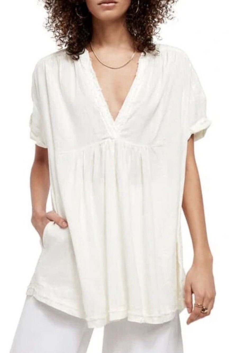 Free People Get Away with Me Tunic Small Coverup Beachy Boho Coastal Cowgirl Top